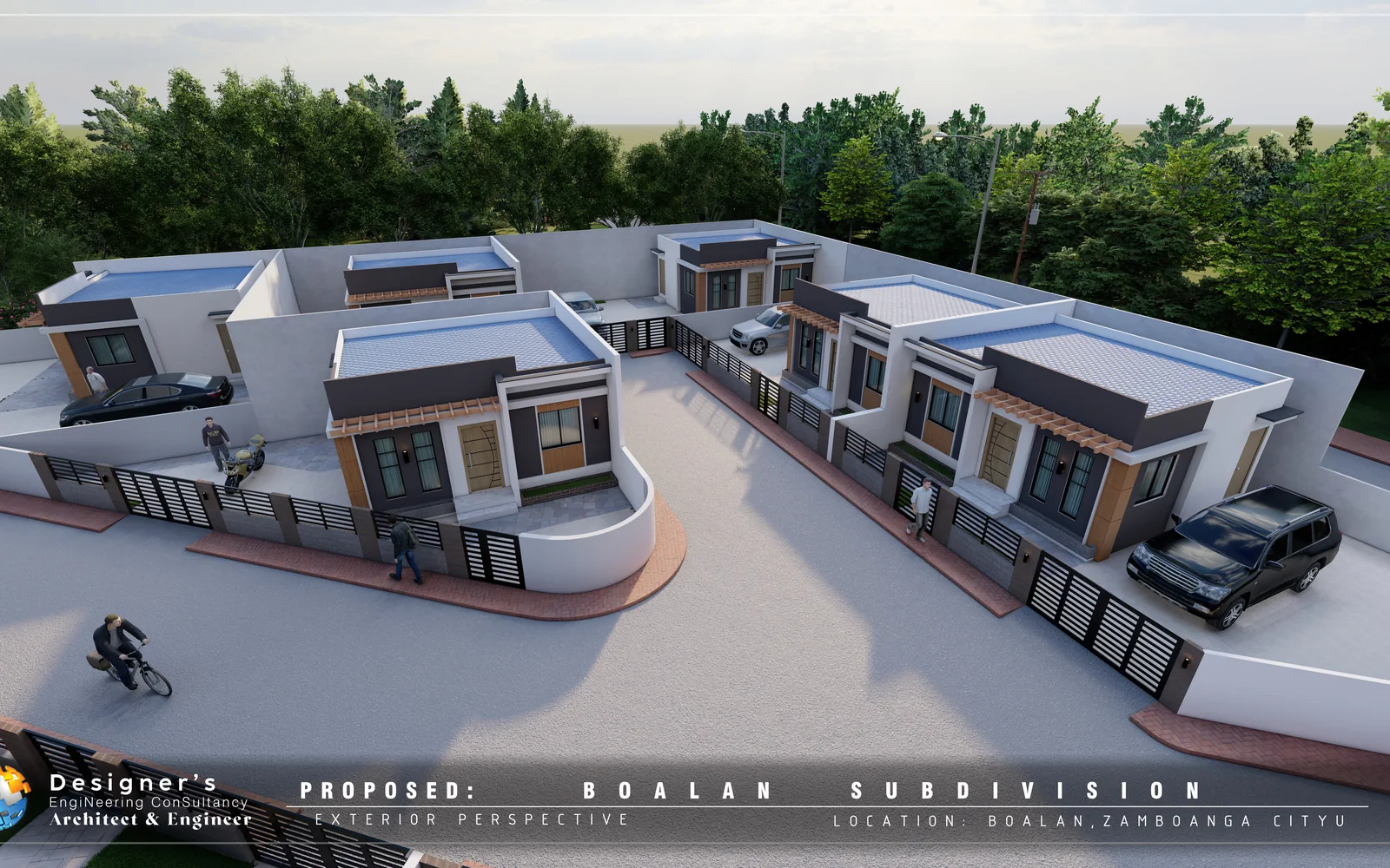 Aerial subdivision and real estate site development concept