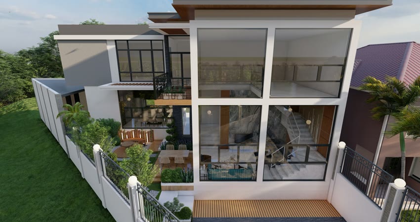 Cabatangan Estiraha full-height residential glass facade